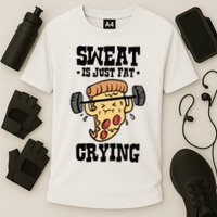 Workout Pizza Sweat Is Just Fat Crying Gift Cooling Performance Crew T-Shirt