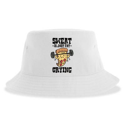 Workout Pizza Sweat Is Just Fat Crying Gift Sustainable Bucket Hat