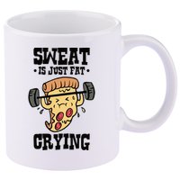 Workout Pizza Sweat Is Just Fat Crying Gift 11oz C Handle Ceramic Mug