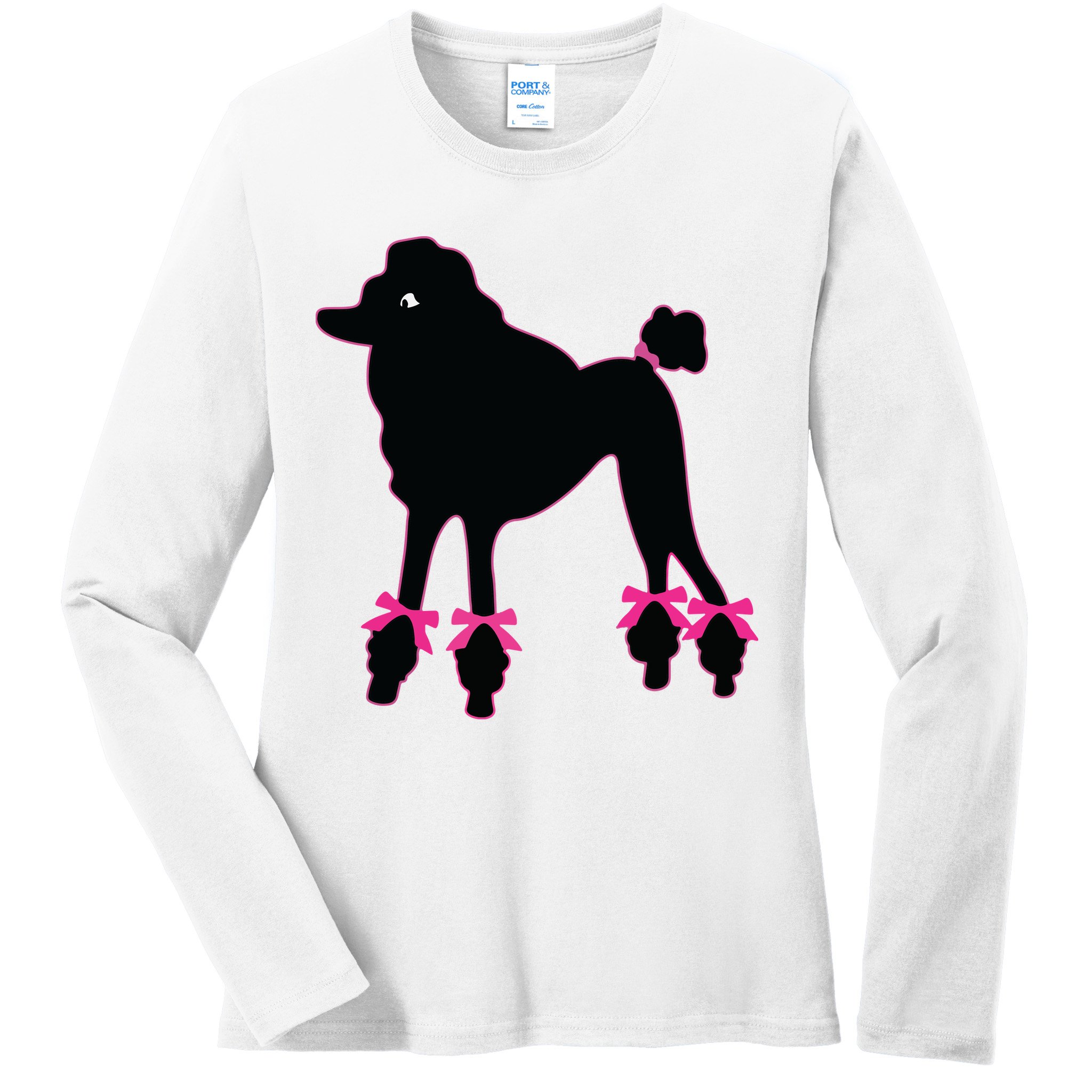 Womens Poodle Skirt 1950s Sock Hop Costume Record Hop Dance Ladies Long Sleeve Shirt