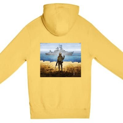 Warship Postage Stamp Front And Back Print Go F Yourself Premium Pullover Hoodie