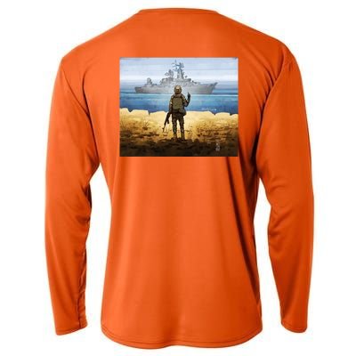 Warship Postage Stamp Front And Back Print Go F Yourself Cooling Performance Long Sleeve Crew