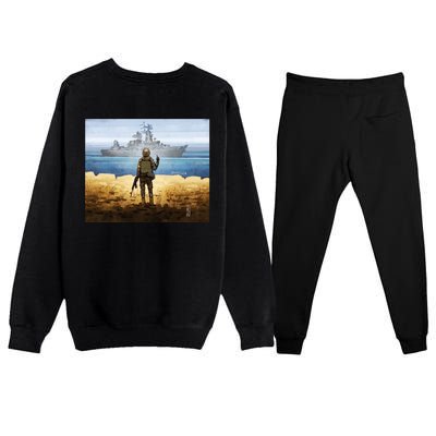 Warship Postage Stamp Front And Back Print Go F Yourself Premium Crewneck Sweatsuit Set