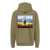 Warship Postage Stamp Front And Back Print Go F Yourself Premium Hoodie