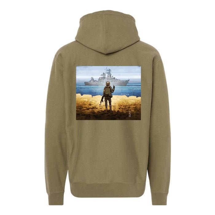 Warship Postage Stamp Front And Back Print Go F Yourself Premium Hoodie