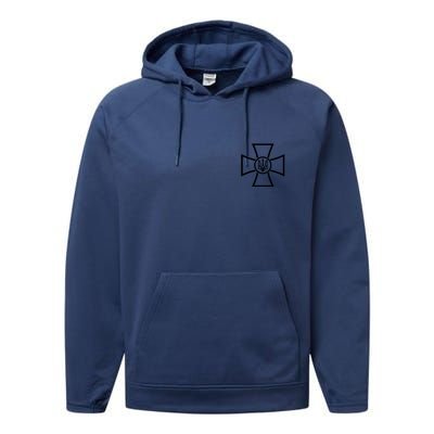 Warship Postage Stamp Front And Back Print Go F Yourself Performance Fleece Hoodie