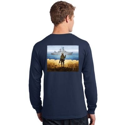 Warship Postage Stamp Front And Back Print Go F Yourself Tall Long Sleeve T-Shirt