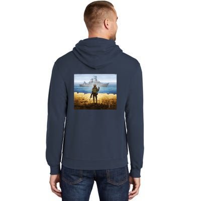 Warship Postage Stamp Front And Back Print Go F Yourself Tall Hoodie