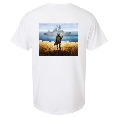 Warship Postage Stamp Front And Back Print Go F Yourself Garment-Dyed Heavyweight T-Shirt