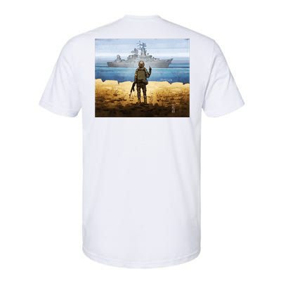 Warship Postage Stamp Front And Back Print Go F Yourself Softstyle CVC T-Shirt