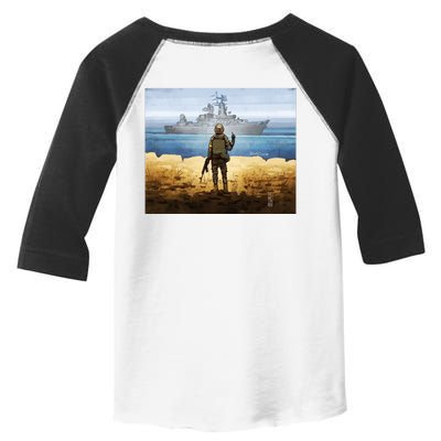 Warship Postage Stamp Front And Back Print Go F Yourself Toddler Fine Jersey T-Shirt