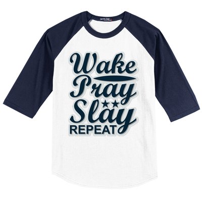 Wake Pray Slay Repeat Baseball Sleeve Shirt