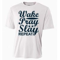 Wake Pray Slay Repeat Cooling Performance Crew T-Shirt