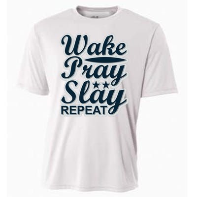 Wake Pray Slay Repeat Cooling Performance Crew T-Shirt