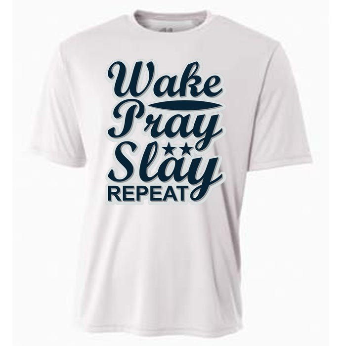 Wake Pray Slay Repeat Cooling Performance Crew T-Shirt