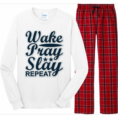 Wake Pray Slay Repeat Long Sleeve Pajama Set