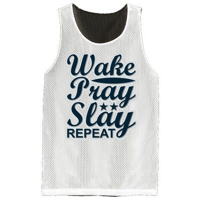 Wake Pray Slay Repeat Mesh Reversible Basketball Jersey Tank