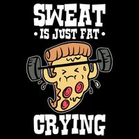 Workout Pizza Sweat Is Just Fat Crying Gift Cooling Performance Crew T-Shirt