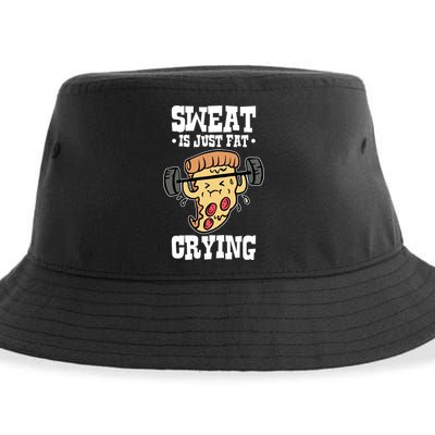 Workout Pizza Sweat Is Just Fat Crying Gift Sustainable Bucket Hat