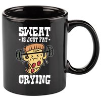 Workout Pizza Sweat Is Just Fat Crying Gift 11oz C Handle Ceramic Mug