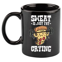 Workout Pizza Sweat Is Just Fat Crying Gift 11oz C Handle Ceramic Mug
