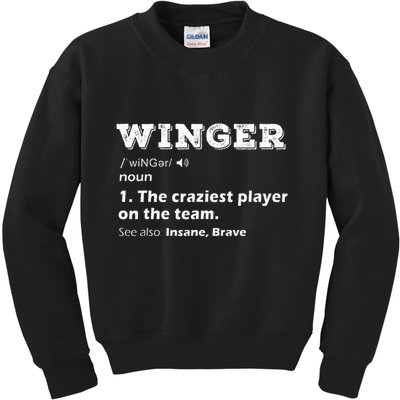 Winger Position Soccer Player Football Rugby Hockey Gifts Kids Sweatshirt