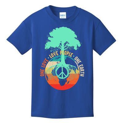 World Peace Tree Gift Love People Earth Day Gift Kids T-Shirt