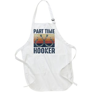 Womens Part Time Hooker Funny Fishing Lover Fisherman Retro Style Full-Length Apron With Pockets