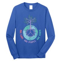 World Peace Tree Love People Earth Day 60s 70s Hippie Retro Great Gift Long Sleeve Shirt