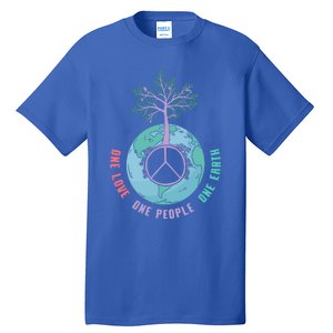 World Peace Tree Love People Earth Day 60s 70s Hippie Retro Great Gift Tall T-Shirt