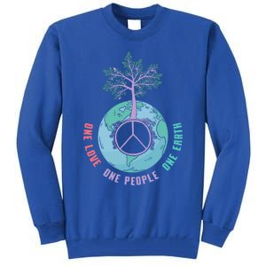 World Peace Tree Love People Earth Day 60s 70s Hippie Retro Great Gift Tall Sweatshirt