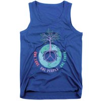 World Peace Tree Love People Earth Day 60s 70s Hippie Retro Great Gift Tank Top