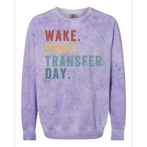 Wake & Pray Transfer Day Embryo Transfer Day Ivf Pregnancy Colorblast Crewneck Sweatshirt