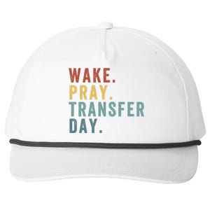 Wake & Pray Transfer Day Embryo Transfer Day Ivf Pregnancy Snapback Five-Panel Rope Hat