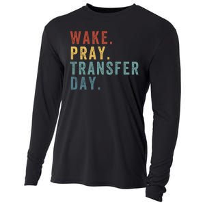 Wake & Pray Transfer Day Embryo Transfer Day Ivf Pregnancy Cooling Performance Long Sleeve Crew