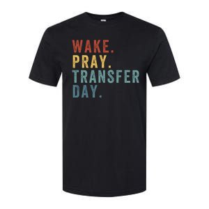 Wake & Pray Transfer Day Embryo Transfer Day Ivf Pregnancy Softstyle CVC T-Shirt