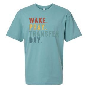 Wake & Pray Transfer Day Embryo Transfer Day Ivf Pregnancy Sueded Cloud Jersey T-Shirt