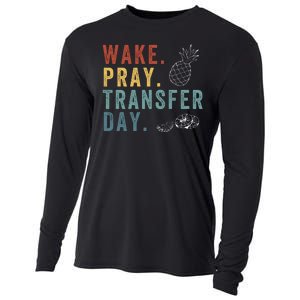 Wake Pray Transfer Day Embryo Transfer Day Ivf Pregnancy Cooling Performance Long Sleeve Crew