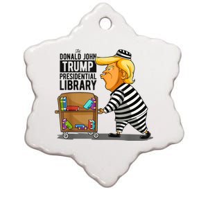 Womens Prison Trump Presidential Library Funny Anti Trump Ceramic Star Ornament