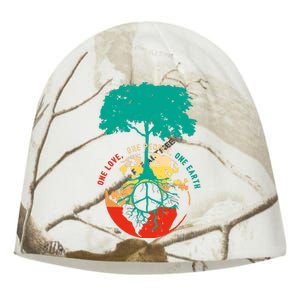 World Peace Tree Love People Earth Day 60s 70s Hippie Retro Kati - Camo Knit Beanie