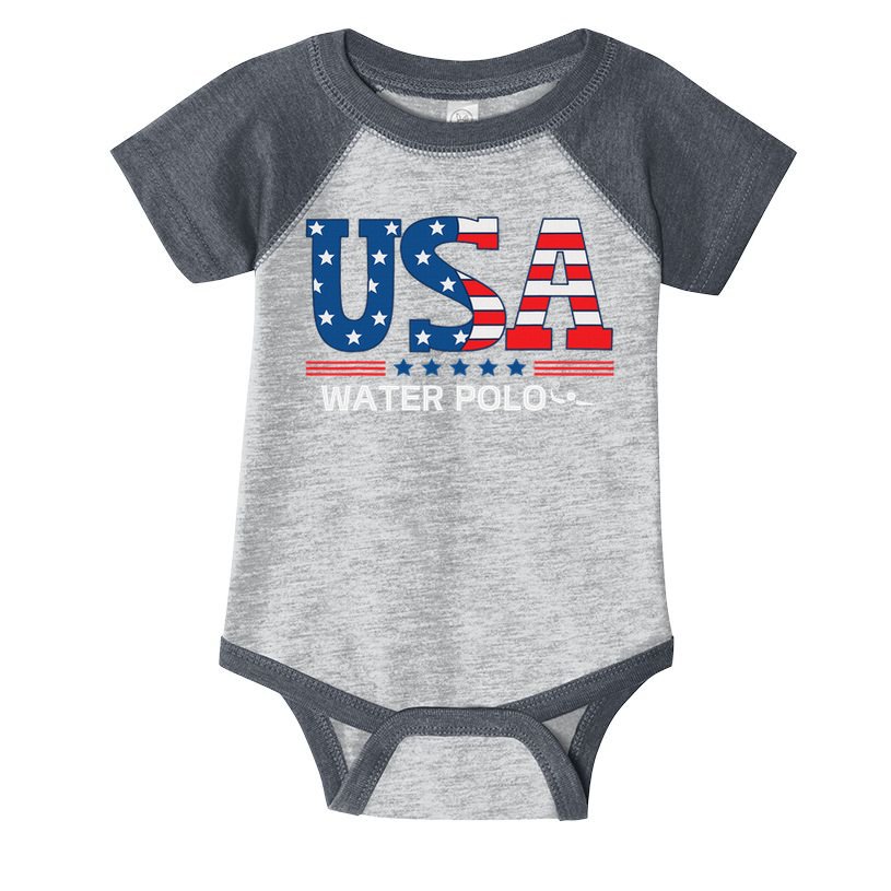 Water Polo United States Flag Usa Team Sport Water Polo Infant Baby Jersey Bodysuit