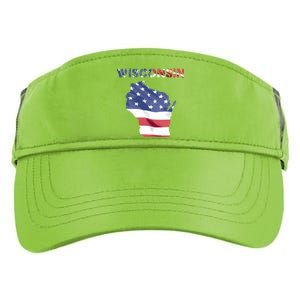 Wisconsin Proud United States America Patriot Flag Us Pride Funny Gift Adult Drive Performance Visor