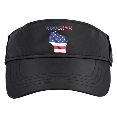 Wisconsin Proud United States America Patriot Flag Us Pride Funny Gift Adult Drive Performance Visor