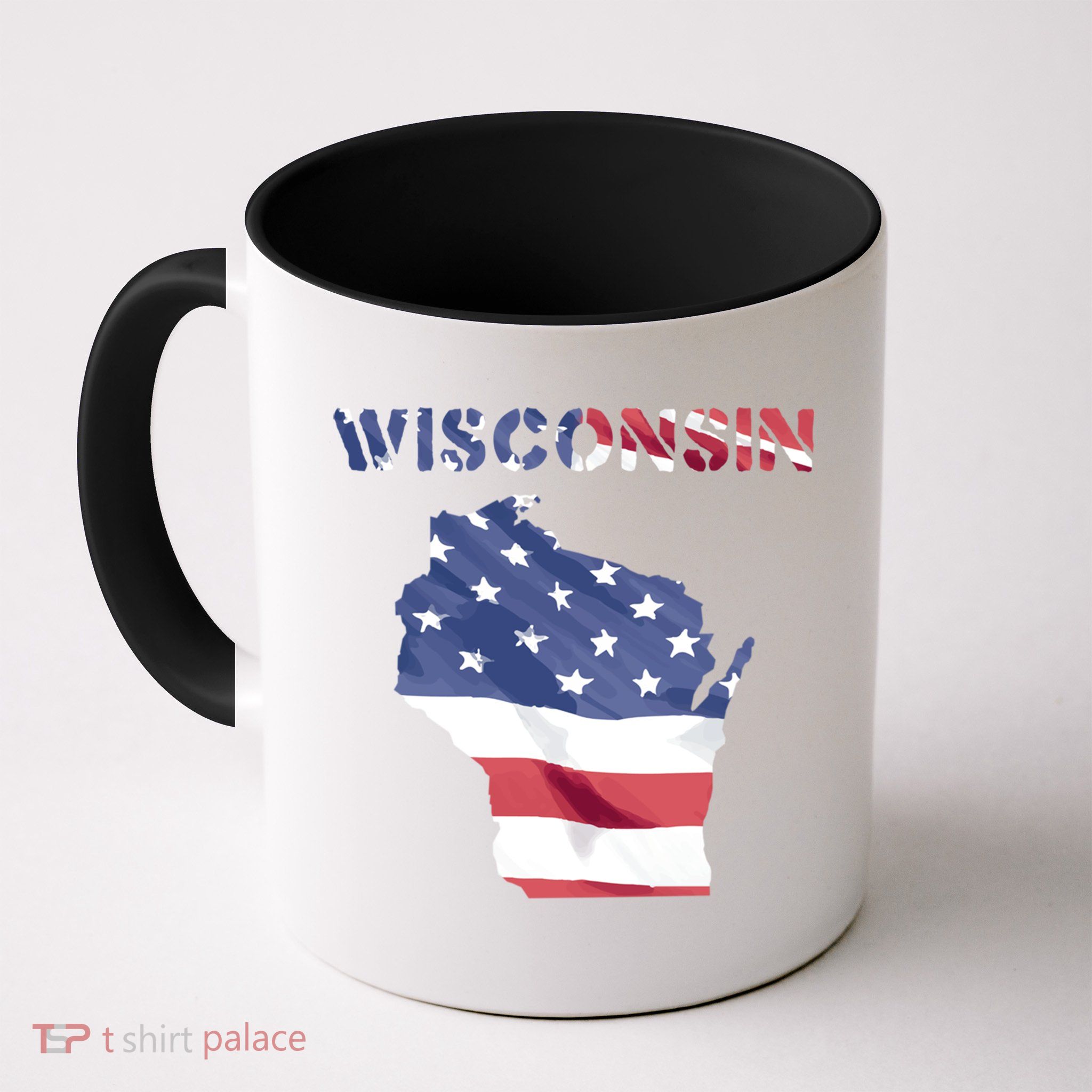 Wisconsin Proud United States America Patriot Flag Us Pride Funny Gift Mug