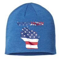 Wisconsin Proud United States America Patriot Flag Us Pride Funny Gift Sustainable Beanie