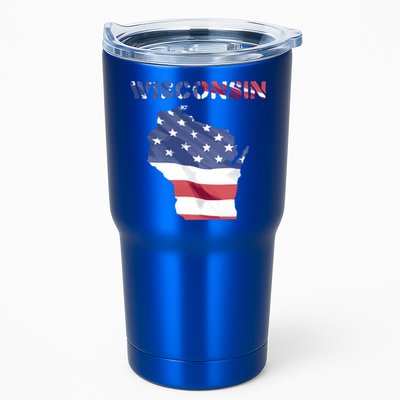 Wisconsin Proud United States America Patriot Flag Us Pride Funny Gift Tumbler
