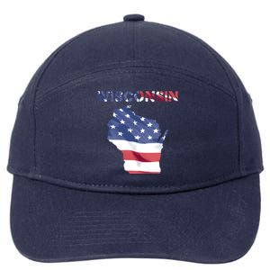 Wisconsin Proud United States America Patriot Flag Us Pride Funny Gift 7-Panel Snapback Hat