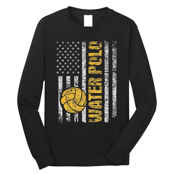 Water Polo Usa Flag Goalie Sportsmen Goalkeeper Long Sleeve Shirt