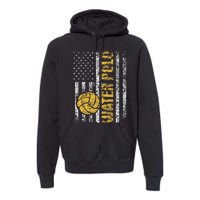 Water Polo Usa Flag Goalie Sportsmen Goalkeeper Premium Hoodie