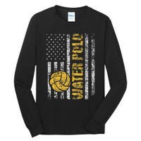 Water Polo Usa Flag Goalie Sportsmen Goalkeeper Tall Long Sleeve T-Shirt